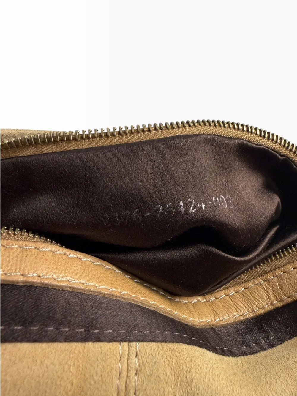 Fendi FF Logo Buttery Soft Camel Suede Baguette Bag Tan Gold